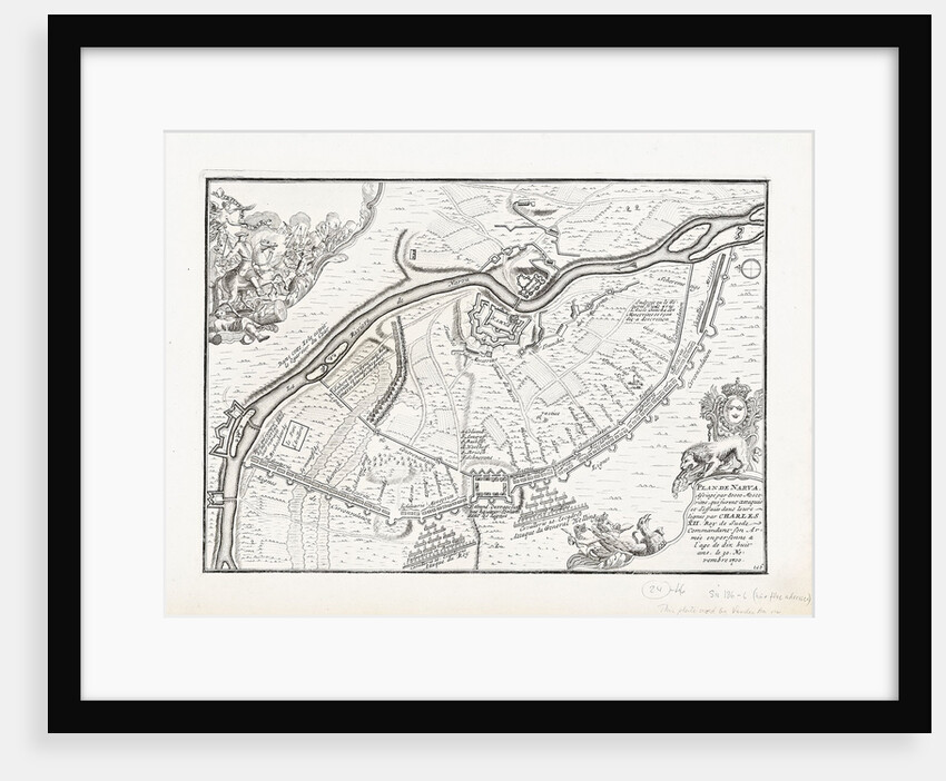 Map of Narva in 1700 by Pieter Mortier