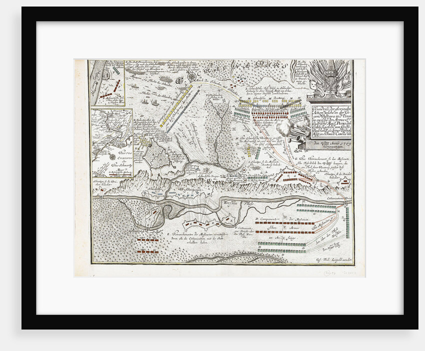 Map of the Battle of Poltava on 27 June 1709 by Joseph Friedrich Leopold