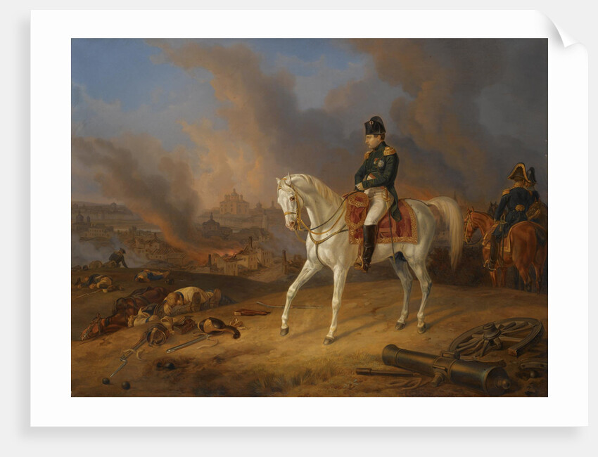 Napoleon Bonaparte before the burning City of Smolensk by Albrecht Adam