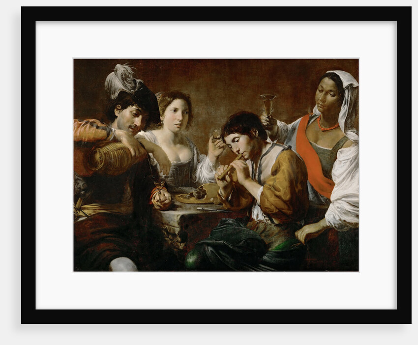 Meeting in a Tavern (Musician and Drinkers) by Valentin de Boullogne