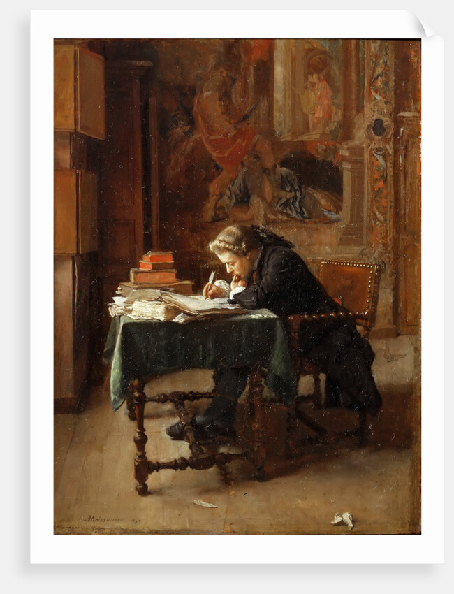 Young Man Writing by Ernest Jean Louis Meissonier