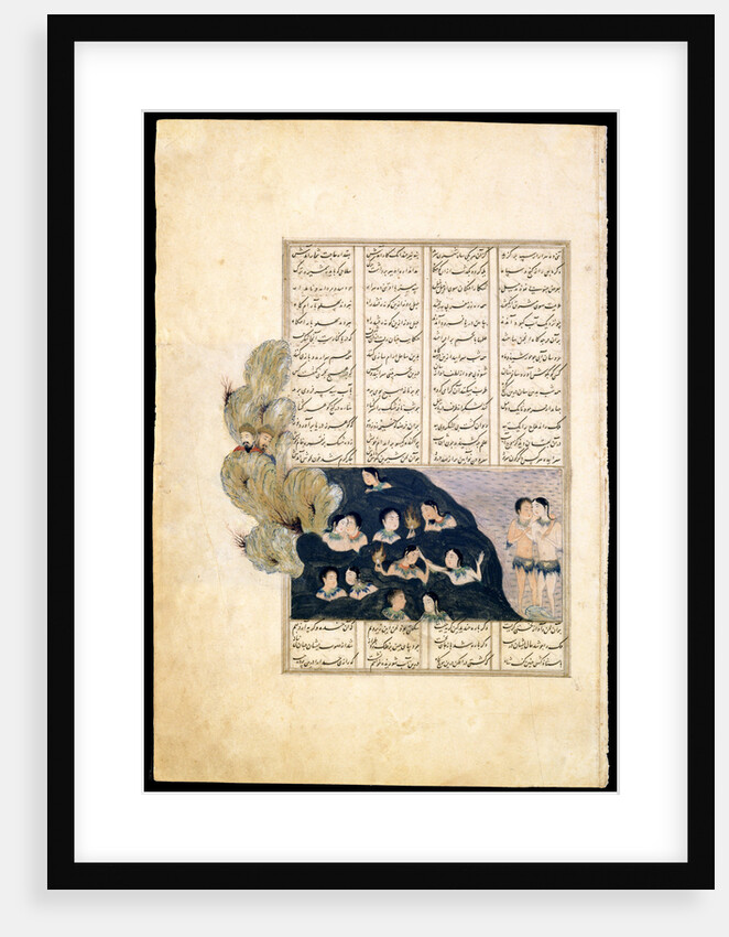 Iskander Watching the Sirens. (Manuscript illumination from the epic Iskandar-nameh) by Iranian master