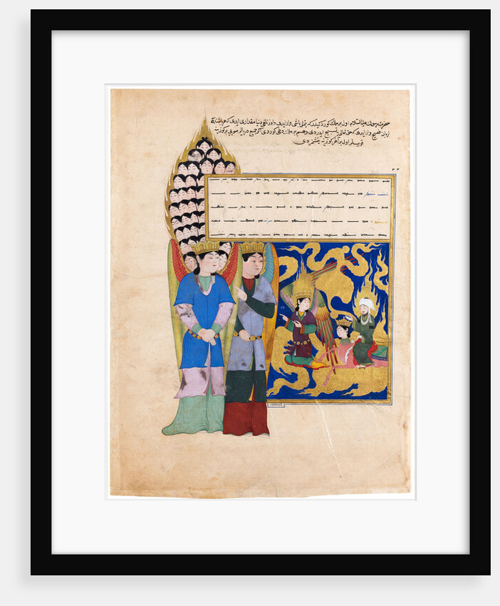 The Prophet Muhammad Before the Angel with Seventy Heads by Iranian master