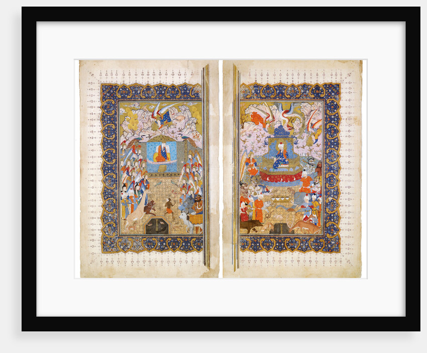 The Queen of Sheba and King Solomon (Manuscript illumination from the epic Shahname by Ferdowsi by Iranian master