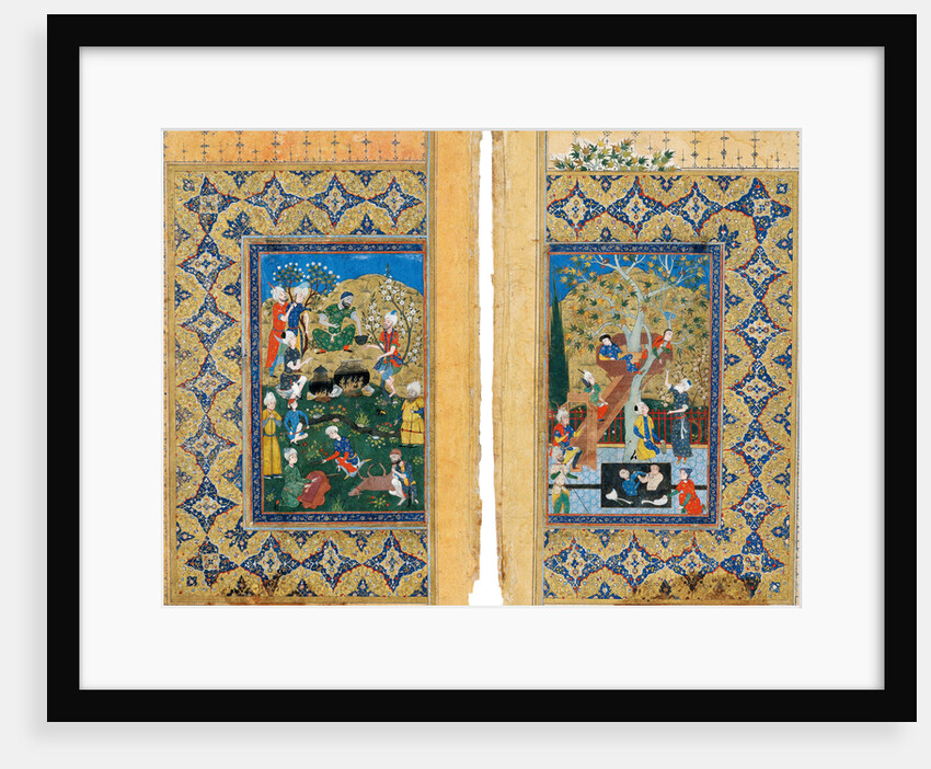 Picnic. Miniature from Yusuf and Zalikha (Legend of Joseph and Potiphars Wife) by Jami by Iranian master