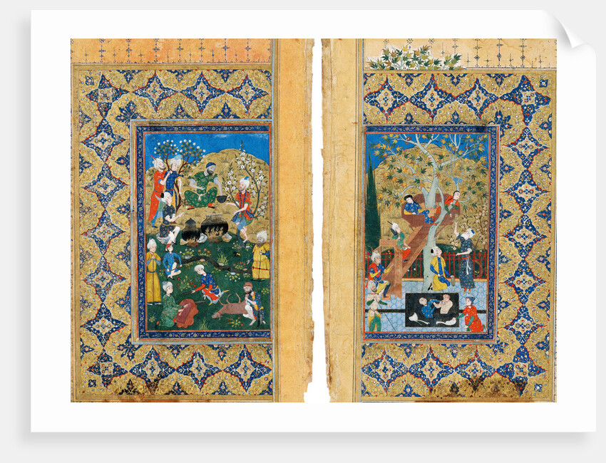 Picnic. Miniature from Yusuf and Zalikha (Legend of Joseph and Potiphars Wife) by Jami by Iranian master