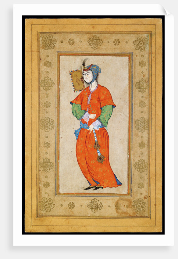 Young Woman with a Fan by Riza-i Abbasi