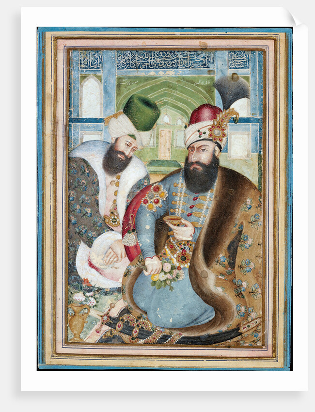 Karim Khan Zand with the Ottoman Ambassador Vehbi Effendi by Abu'l Hasan Ghafari al-Mustawfi