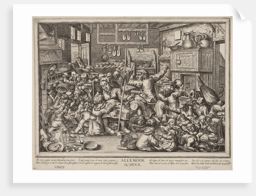 Allemode School (The Shoemaker and the spinster as schoolmasters) by Pieter de Ballieu