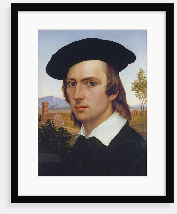 Self-Portrait with Beret before a Roman Landscape by Johann David Passavant
