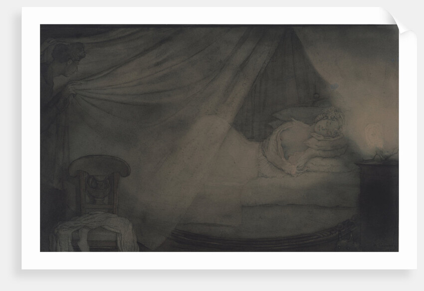 In the bed-room. Illustration for the poem Count Nulin by A. Pushkin by Konstantin Andreyevich Somov