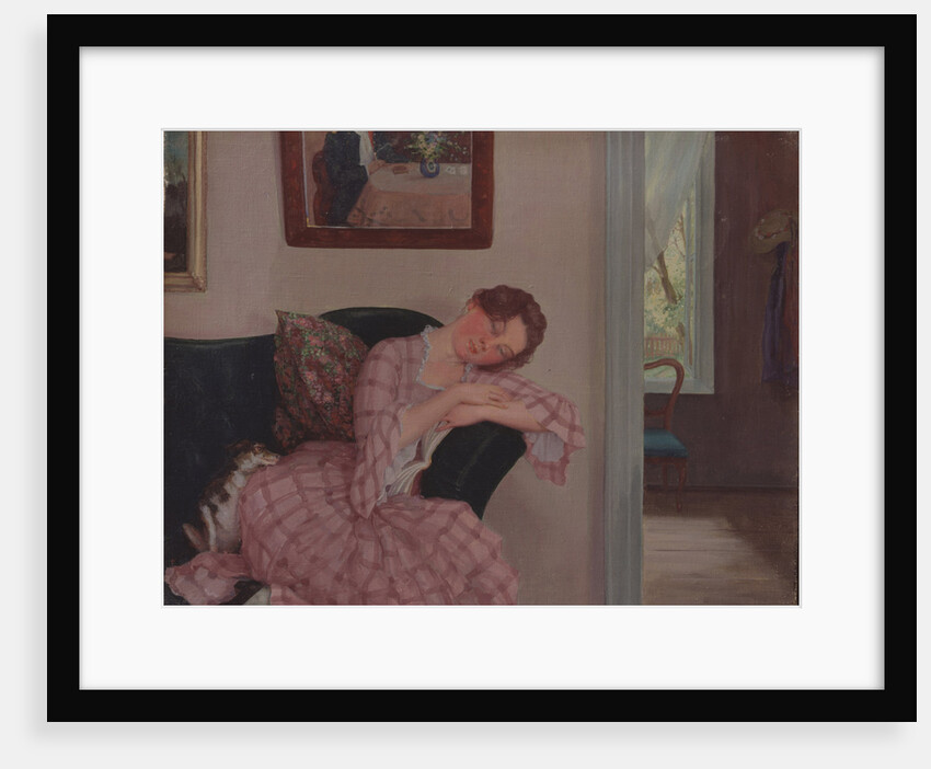 A sleeping Lady in Pink by Konstantin Andreyevich Somov