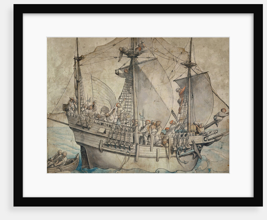 Ship with Revelling Sailors, Lansquenets and a Sutleress by Hans Holbein the Younger
