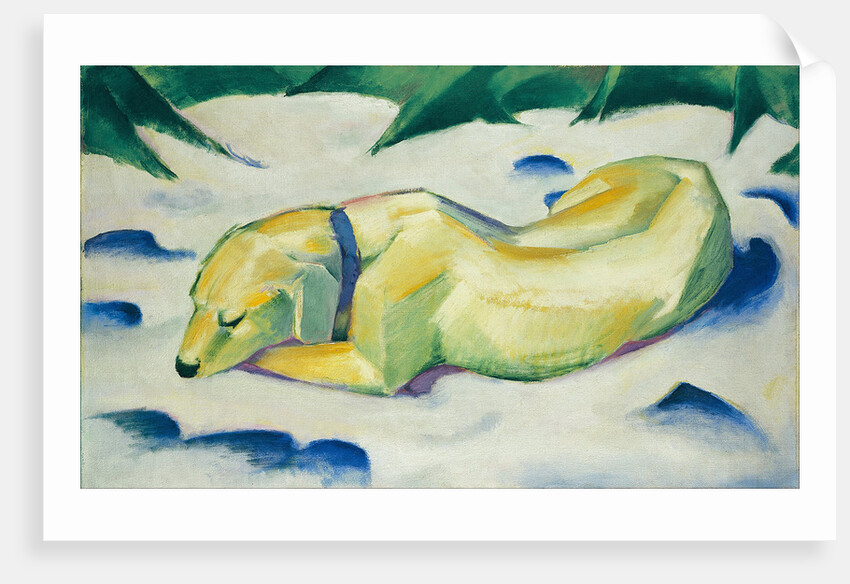 Dog Lying in the Snow by Franz Marc