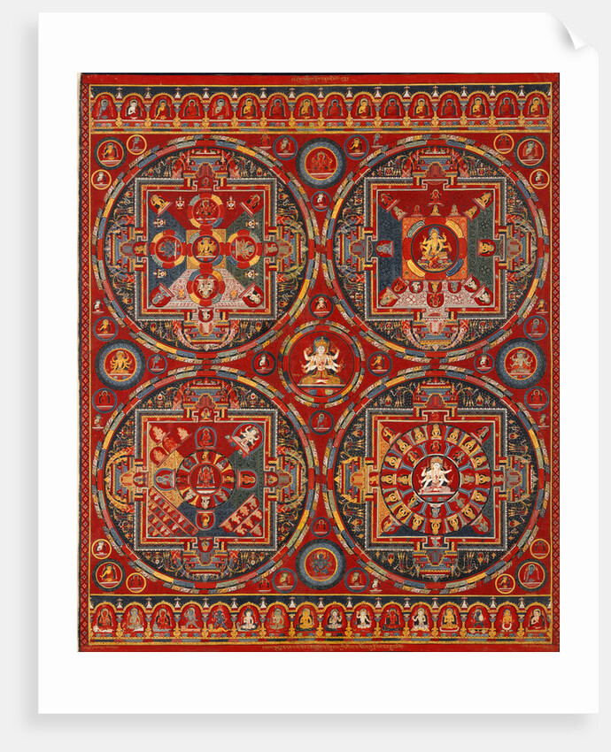 Sakya order. Four Mandalas of the Vajravali Series (Thangka) by Tibetan culture