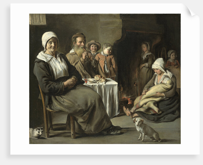 Peasant Interior with an Old Flute Player by Louis Le Nain