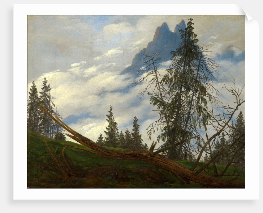 Mountain Peak with Drifting Clouds by Caspar David Friedrich