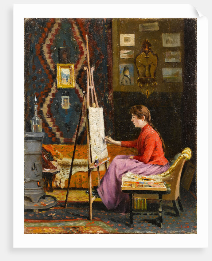 Girl Painter and Her Studio by Halil Pasha