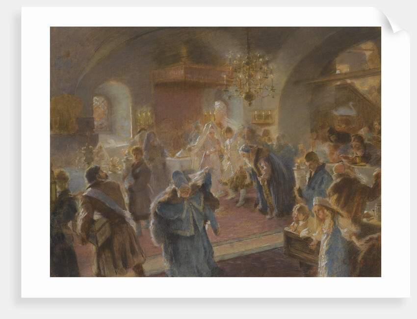 Sprinkling the hops (study) by Konstantin Yegorovich Makovsky
