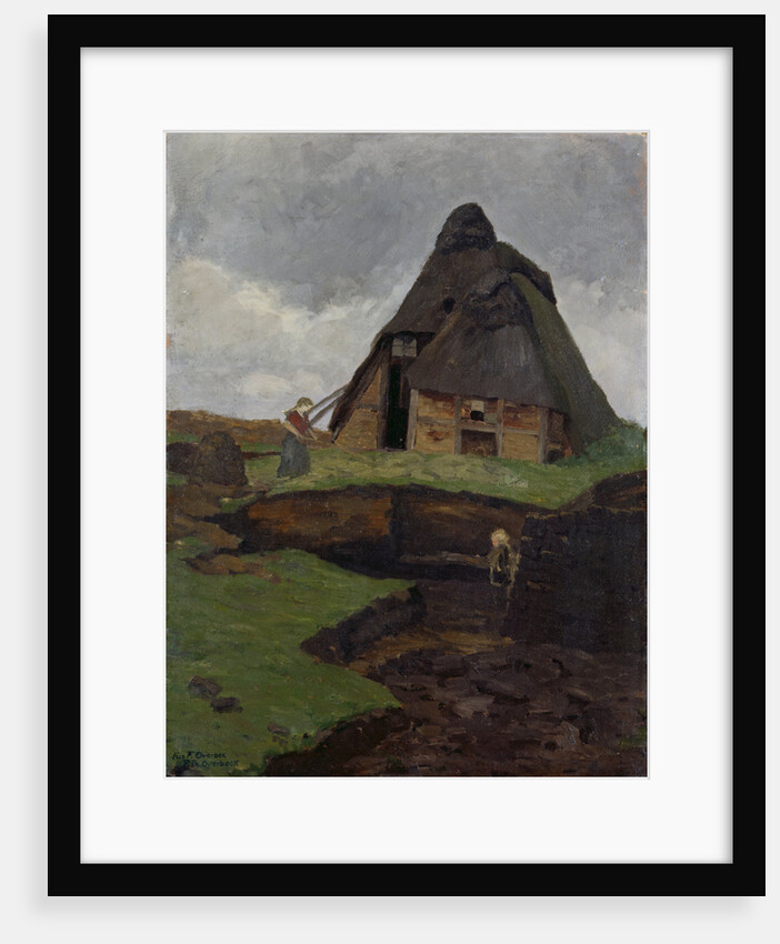Mire Cottage with Child by Fritz Overbeck
