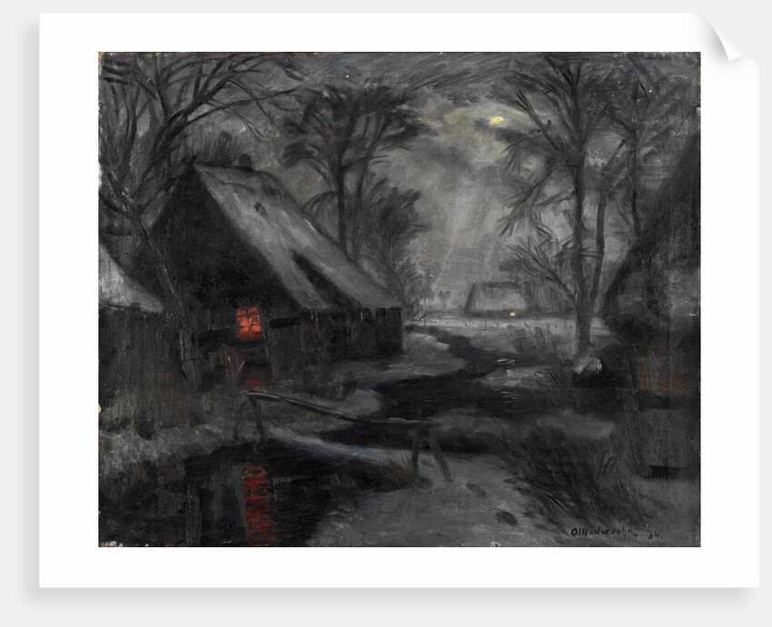 Winter Evening in Fischerhude by Otto Modersohn