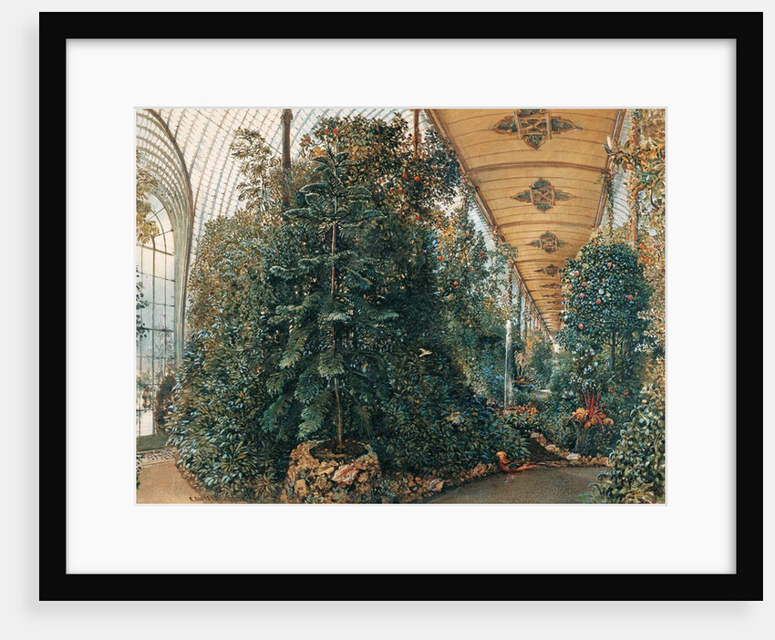 Interior of the Palm House of Lednice Palace by Rudolf von Alt