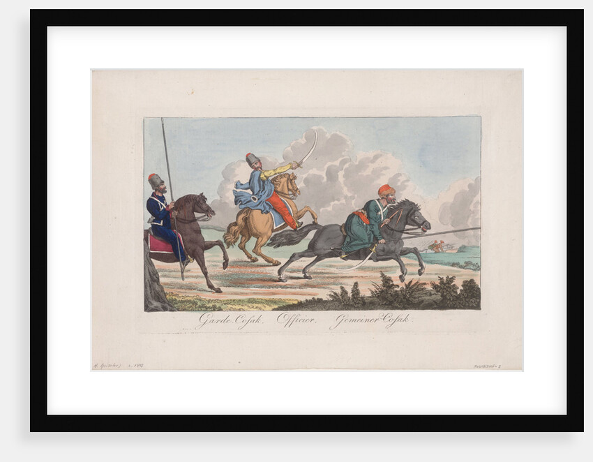 Life-Guards Cossack, Officer and Cossack by Christian Gottfried Heinrich Geissler