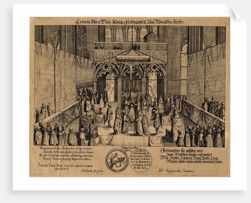 The coronation of King Ferdinand II as Holy Roman Emperor by Eberhard Kieser