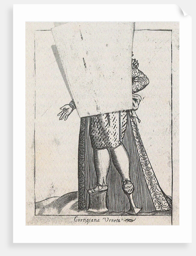 Venetian Courtesan, From: Diversarum nationum habitus by Pietro Bertelli