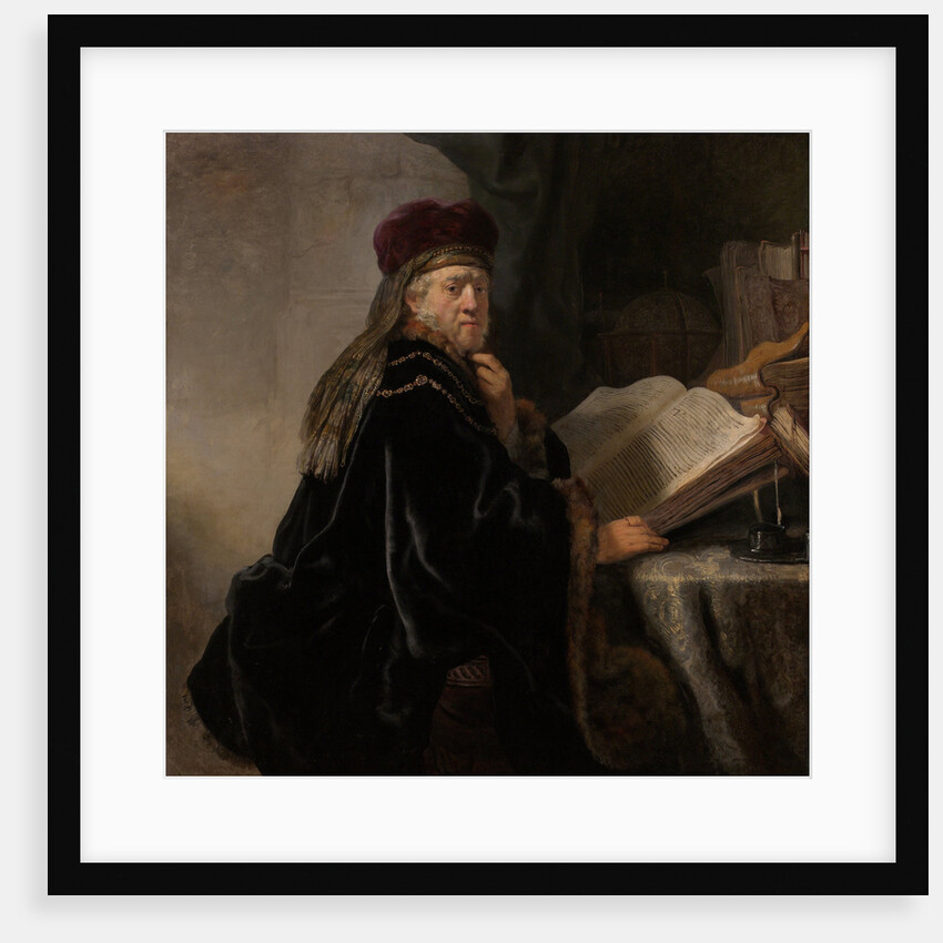 A Scholar Seated at a Desk (Scholar at his Study) by Rembrandt van Rhijn