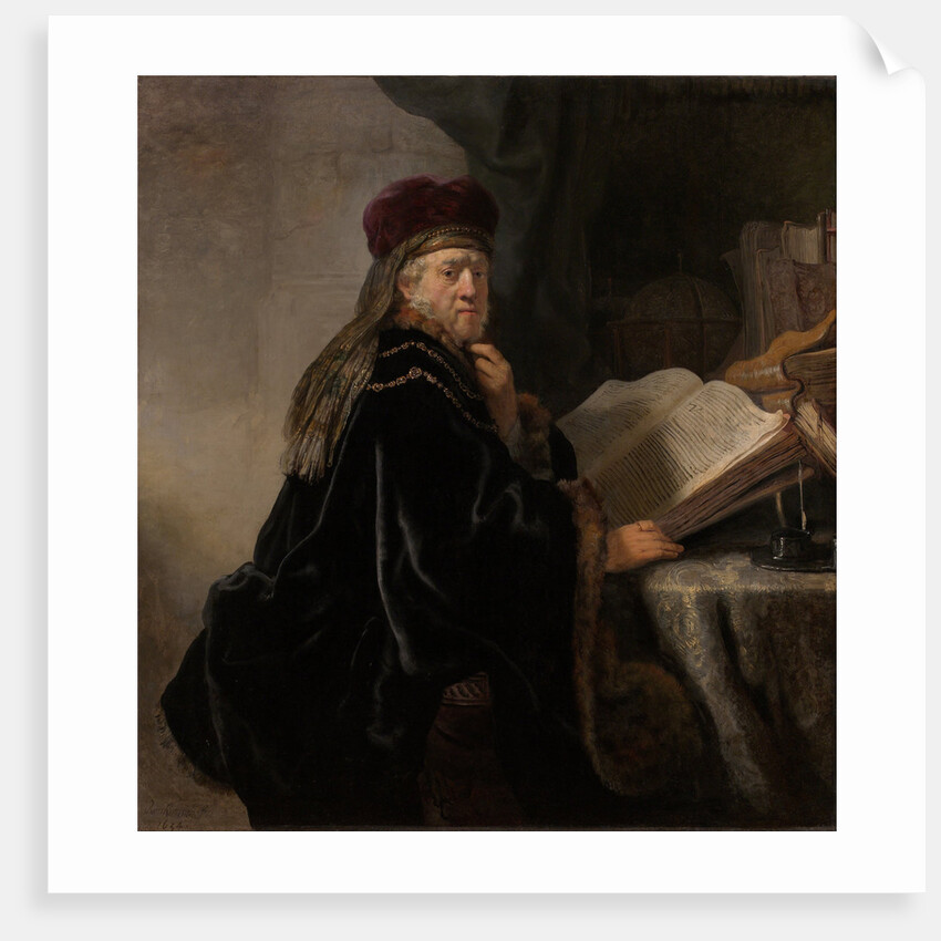 A Scholar Seated at a Desk (Scholar at his Study) by Rembrandt van Rhijn