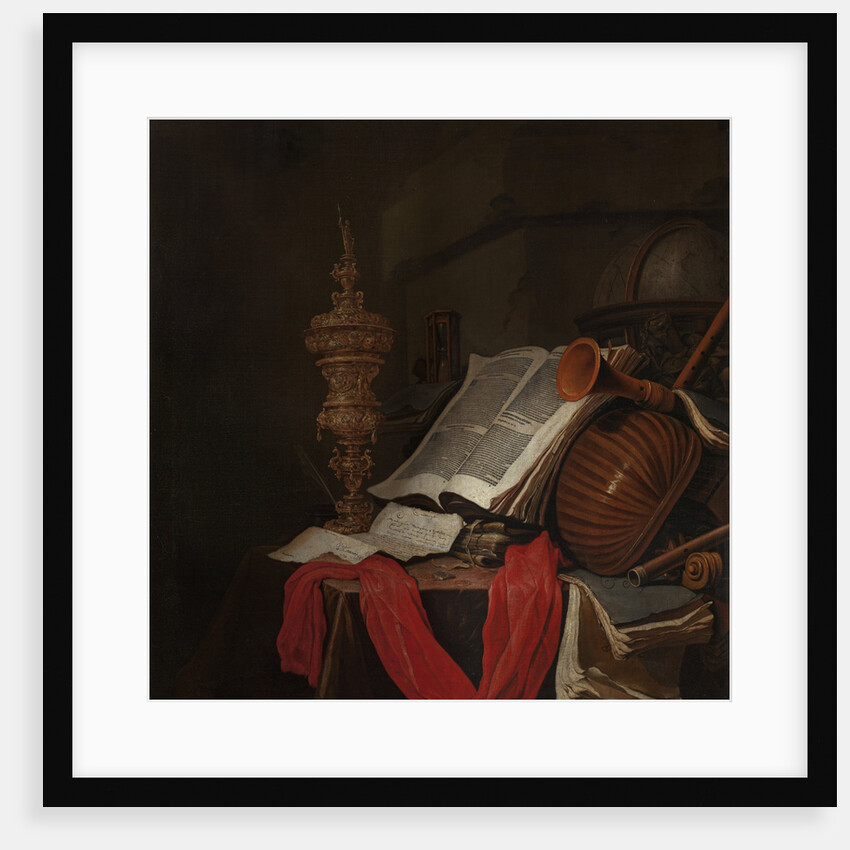 Still life with musical instruments and books (Vanitas) by Jan Vermeulen