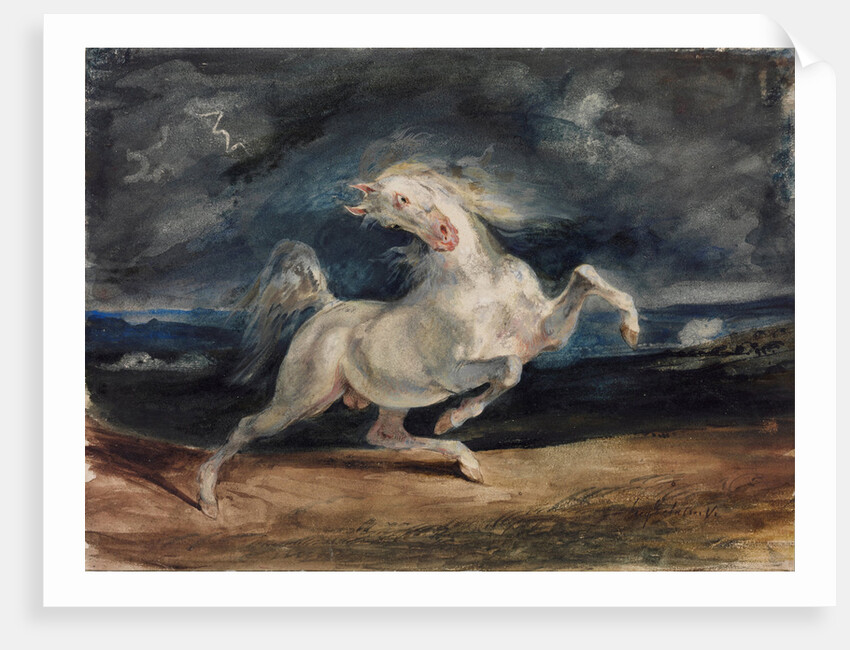 Horse Frightened by Lightning by Eugène Delacroix