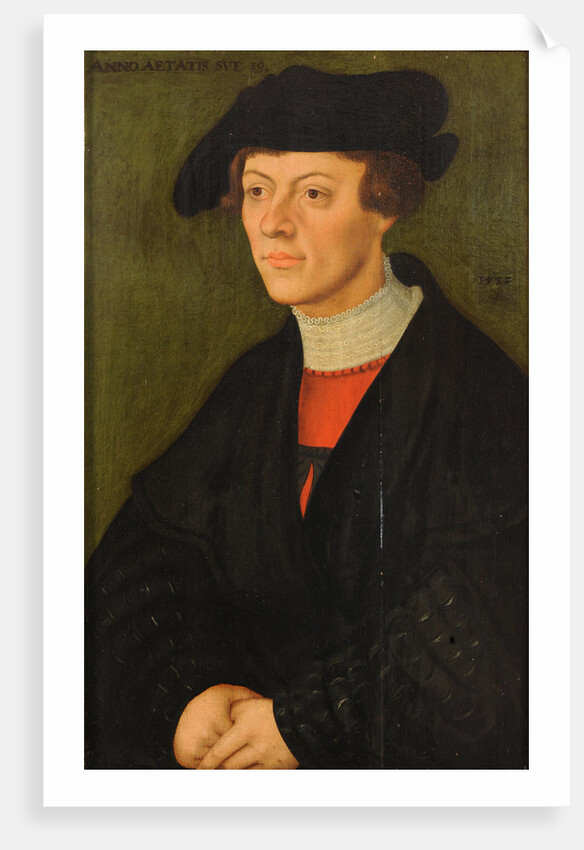 Portrait of a 19-year-old young man in black clothes by Lucas Cranach the Elder