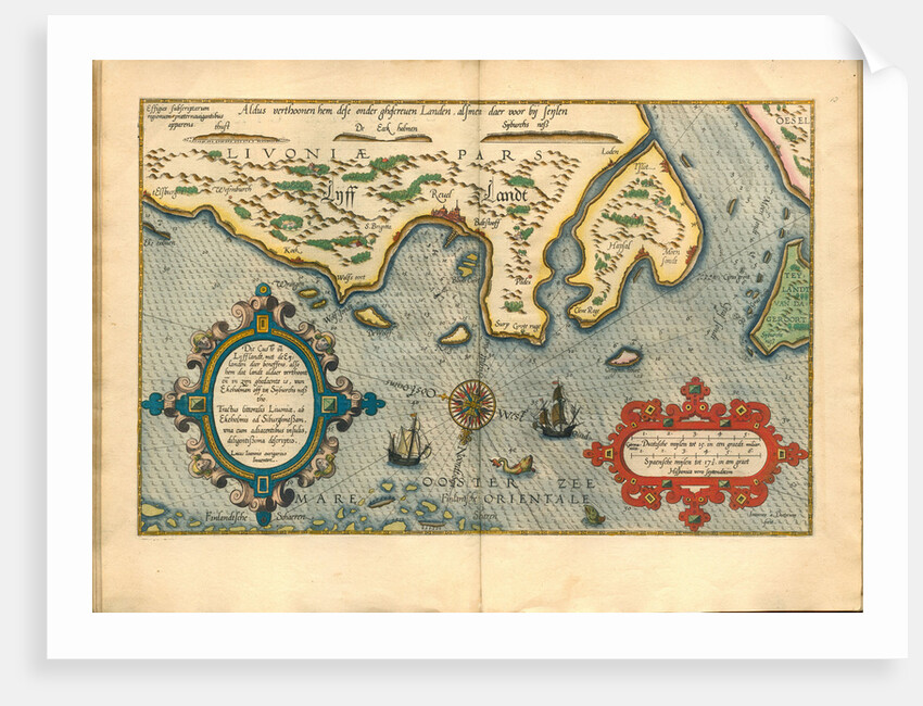 Map of Livonia (Die custe va Lijfflandt met de eijlanden daer beneffens...) by Lucas Jansz. Waghenaer