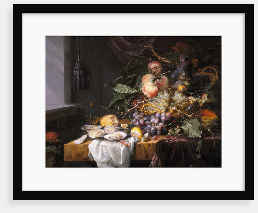 Still Life with fruit and oysters by Jacob van Walscapelle