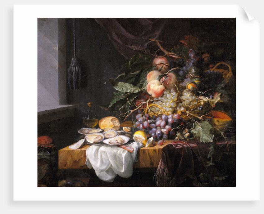 Still Life with fruit and oysters by Jacob van Walscapelle