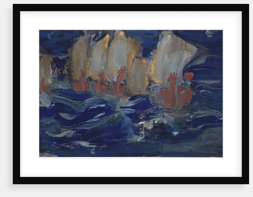 Illustration for the Fairy tale of the Tsar Saltan by A. Pushkin by Sergei Vasilyevich Malyutin