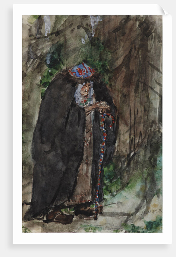 Naina.Costume design for the opera Ruslan and Lyudmila by M. Glinka by Valentin Alexandrovich Serov