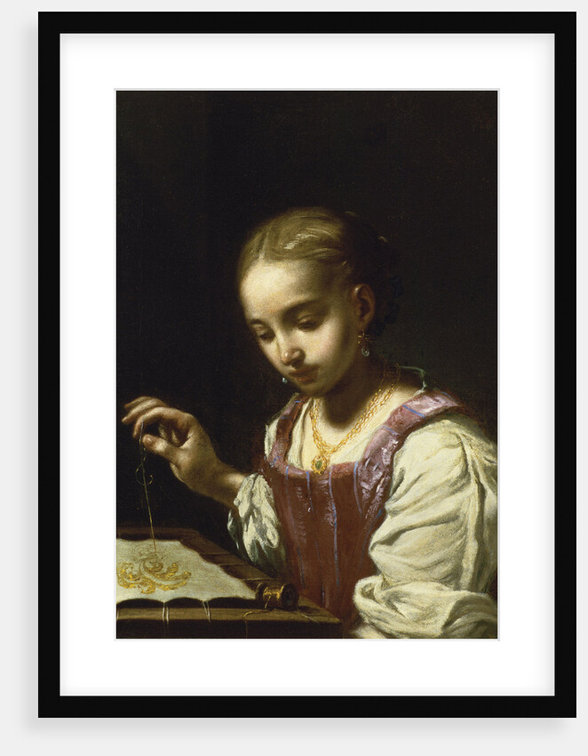 Girl Sewing by Antonio Amorosi