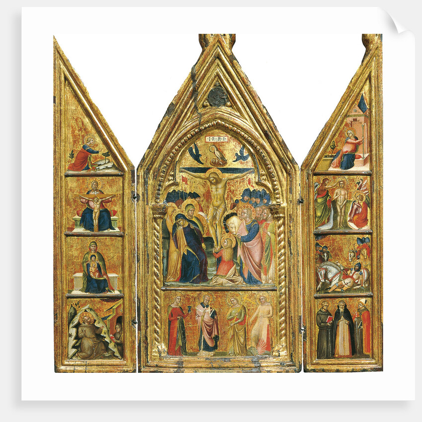 Portable Triptych with a central Crucifixion by Lorenzo Veneziano