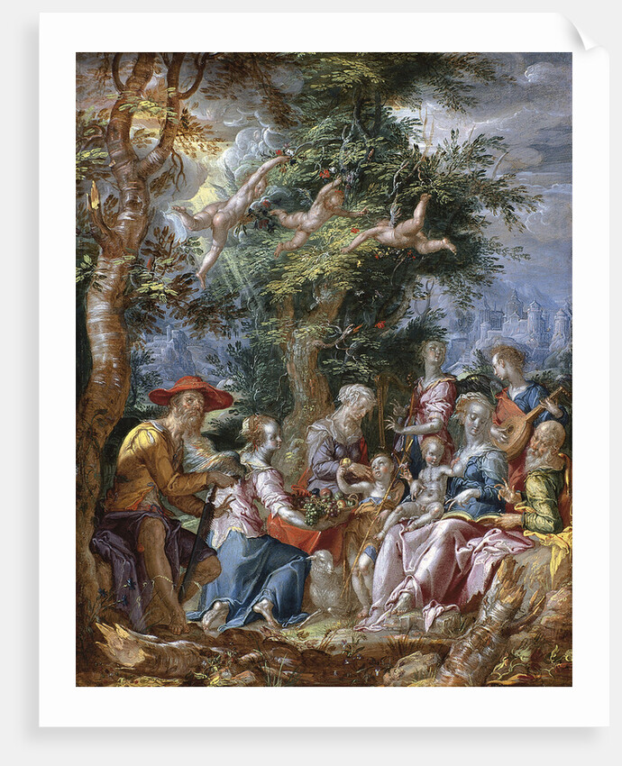 The Holy Family with Saints and Angels by Joachim Wtewael