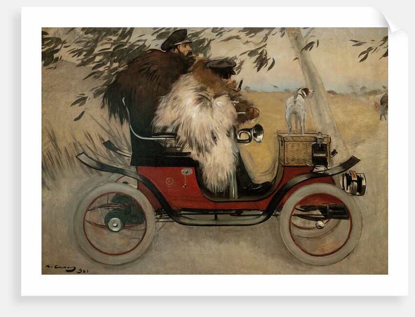 Ramon Casas and Pere Romeu in an Automobile by Ramon Casas