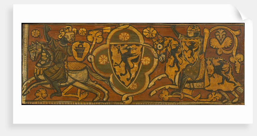 Ceiling panel with a fight between a Christian knight and a Muslim by Anonymous