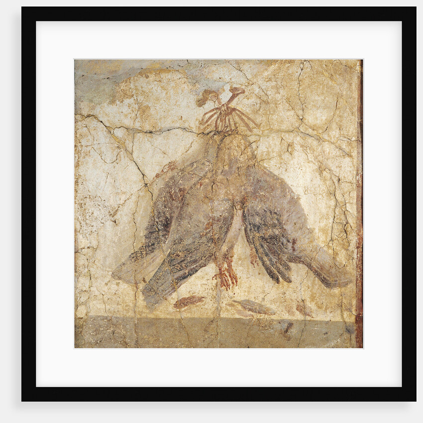 Still Life with the birds hanging from a nail by Roman master