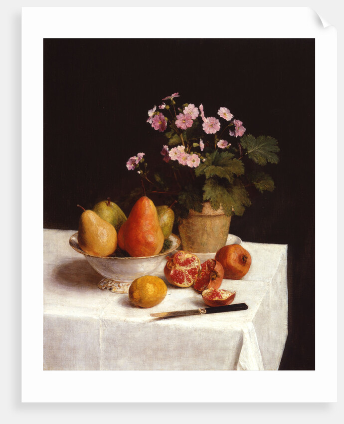 Still life with primroses and pears by Henri Fantin-Latour