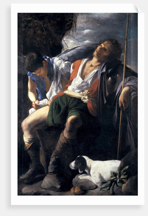 Saint Roch Comforted by an Angel by Carlo Saraceni