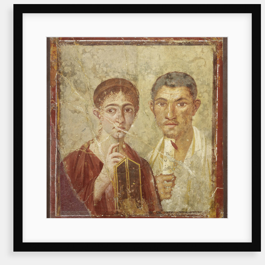 Portrait of the baker Terentius Neo and his wife by Roman-Pompeian wall painting