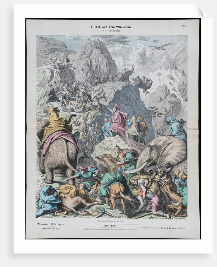 Hannibal Crosses the Alps (from Münchener Bilderbogen) by Gottlob Heinrich Leutemann