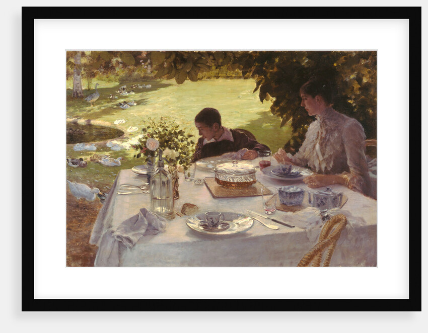 Breakfast in the garden by Giuseppe De Nittis